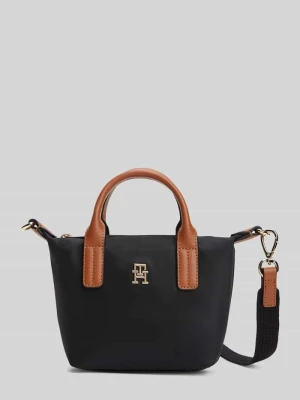 Torba z uchwytem z detal z logo Tommy Hilfiger Czarny