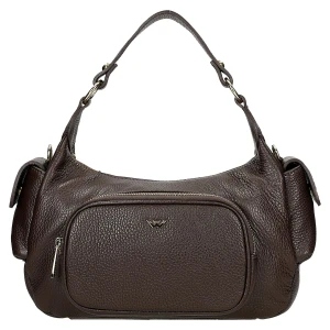 Ciemnobrązowa skórzana torebka damska 80458-52 Wojas