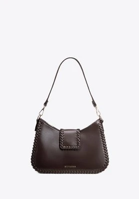 Torebka bagietka imitacji skóry z dekoracyjną plecionką brązowa Wittchen