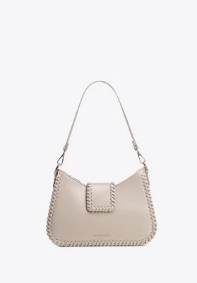 Torebka bagietka imitacji skóry z dekoracyjną plecionką jasny beż Wittchen