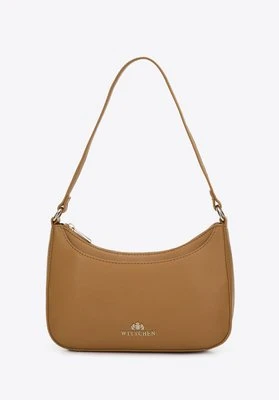 Torebka bagietka skórzana z otwartą kieszenią z przodu brązowa Wittchen