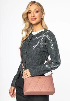 Torebka bagietka z ekoskóry w przeszycia różowa Wittchen