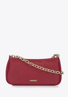 Torebka baguette na łańcuchu bordowa Wittchen