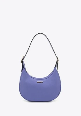 Torebka baguette z geometrycznymi klamrami fioletowa Wittchen