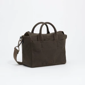 Torebka bowling średnia bawełna khaki BIMBA Y LOLA