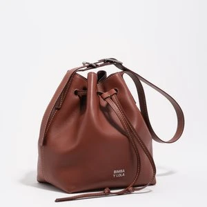 Torebka bucket Carlino duża skóra orzechowa BIMBA Y LOLA