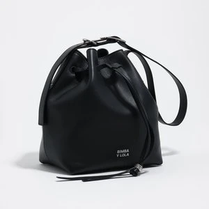 Torebka bucket duża skóra ciemny antracyt BIMBA Y LOLA