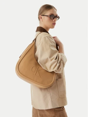 Torebka Calvin Klein Bold Ck Crescent LV04F3427G Beżowy