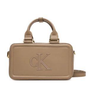 Torebka Calvin Klein Bold Ck Elongated Mini Tote LV04F3411G Beżowy