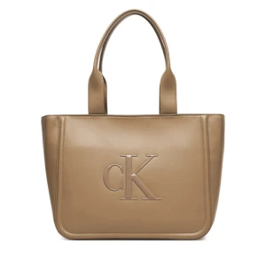 Torebka Calvin Klein Bold Ck Medium Tote LV04F3218G Beżowy