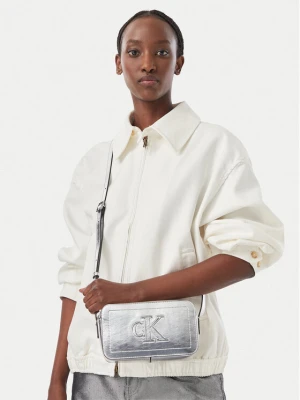 Torebka Calvin Klein Bold Ck Outline Mtl Camera Bag LV04F3896G Srebrny
