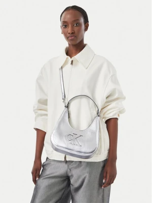Torebka Calvin Klein Bold Ck Outline Mtl Shoulder Bag LV04F3897G Srebrny