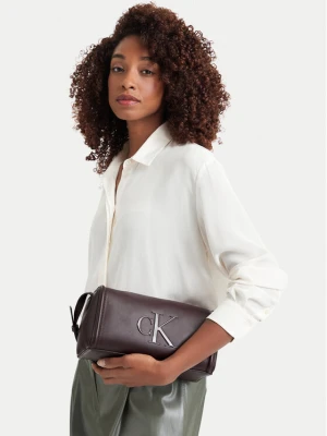 Torebka Calvin Klein Bold Ck Slouchy Shoulder Bag LV04F3894G Brązowy ciemny