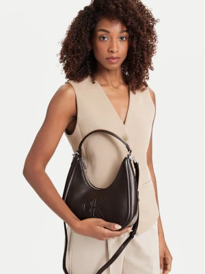 Torebka Calvin Klein Bold Ck Small Crescent Bag LV04F3561G Brązowy ciemny