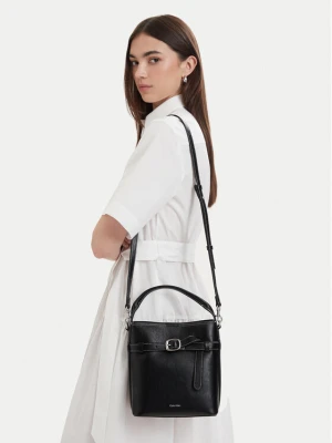 Torebka Calvin Klein Buckle Mini Bucket Crossbody LV04F3550G Czarny