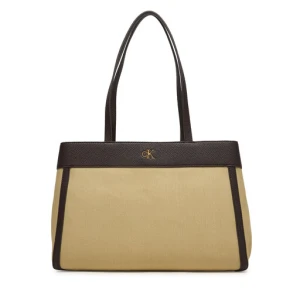 Torebka Calvin Klein Ck Canvas Medium Tote LV04F3503G Beżowy