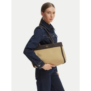Torebka Calvin Klein Ck Canvas Medium Tote LV04F3503G Beżowy
