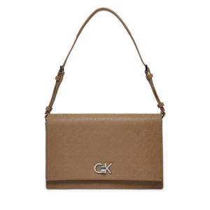 Torebka Calvin Klein Ck Elongated Shoulder Bag_Mono K60K613139 Beżowy