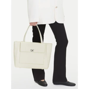 Torebka Calvin Klein Ck Medium Shopper_Tex K60K613178 Biały