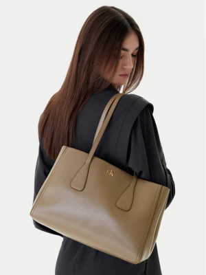 Torebka Calvin Klein Ck Medium Work Tote LV04F3442G Beżowy
