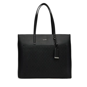 Torebka Calvin Klein Ck Must Aop Medium Shopper W/Poc LV04F3225G Czarny