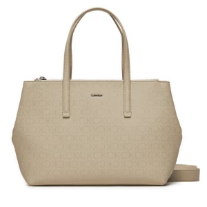 Torebka Calvin Klein Ck Must Tote Md_Epi Mono K60K611758 Écru