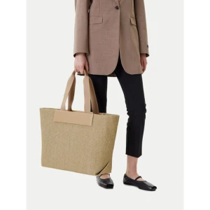 Torebka Calvin Klein Ck Raffia Large Shopper K60K613025 Beżowy