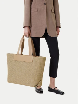 Torebka Calvin Klein Ck Raffia Large Shopper K60K613025 Beżowy
