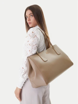 Torebka Calvin Klein Ck Snap Large Tote LV04F3502G Beżowy