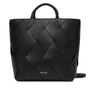 Torebka Calvin Klein Ck Woven Medium Tote K60K613176 Czarny