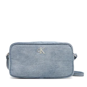 Torebka Calvin Klein Denim Ew Double Zip Camera Bag LV04F3226G Błękitny
