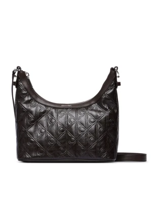 Torebka Calvin Klein Emblem Aop Debossed Shoulder Bag LV04F3874G Brązowy