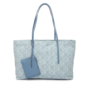 Torebka Calvin Klein Emblem Aop Denim Tote W/ Pouch LV04F3428G Niebieski