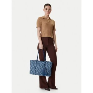 Torebka Calvin Klein Emblem Aop Denim Tote W/ Pouch LV04F3428G Niebieski