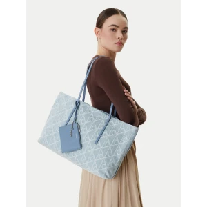 Torebka Calvin Klein Emblem Aop Denim Tote W/ Pouch LV04F3428G Niebieski