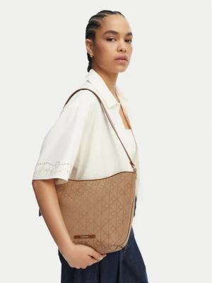 Torebka Calvin Klein Emblem Aop Jacquard Camera Bag LV04F3535G Brązowy