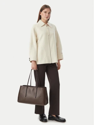 Torebka Calvin Klein Emblem Aop Medium Work Tote LV04F3786G Brązowy ciemny