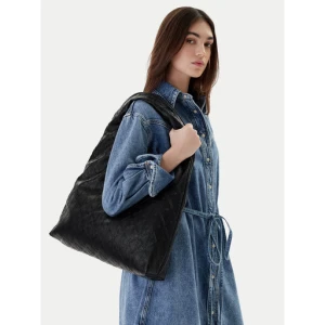 Torebka Calvin Klein Emblem Aop Puffer Lg Shoulder Ba LV04F3199G Czarny