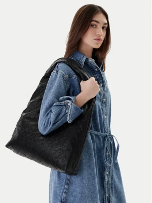 Torebka Calvin Klein Emblem Aop Puffer Lg Shoulder Ba LV04F3199G Czarny