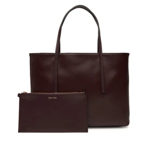 Torebka Calvin Klein Emblem Aop Small Tote LV04F3267G Bordowy