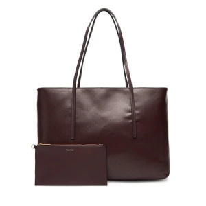 Torebka Calvin Klein Emblem Aop Tote W/ Pouch LV04F3266G Bordowy