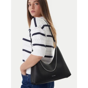 Torebka Calvin Klein Emblem Hw Pebble Shoulder Bag LV04F3495G Czarny