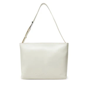 Torebka Calvin Klein Embossed Logo Medium Shopper K60K613172 Écru