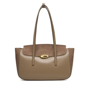 Torebka Calvin Klein Hardware Brushed Flap Tote Bag LV04F3336G Beżowy