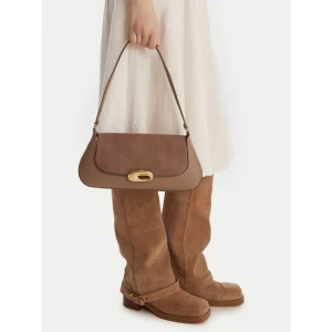 Torebka Calvin Klein Hardware Brushed Shoulder Bag LV04F3337G Beżowy