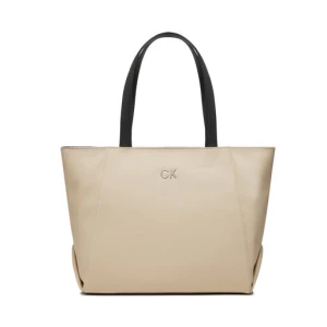 Torebka Calvin Klein Jeans Re-Lock Seasonal Shopper_Canvas K60K611446 Écru