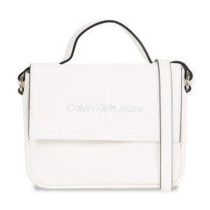 Torebka Calvin Klein Jeans Sculpted Boxy Flap Cb20 Mono K60K610829 White/Silver Logo 0LI