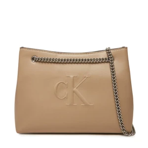 Torebka Calvin Klein Jeans Sculpted Chain Shoulder Bag LV04K3163G Beżowy