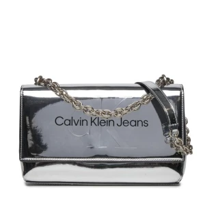 Torebka Calvin Klein Jeans Sculpted Ew Flap Conv25 Mono S K60K611856 Srebrny