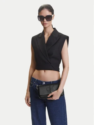 Torebka Calvin Klein Jeans Sculpted Flap Shoulder Pouch LV04K3148G Czarny